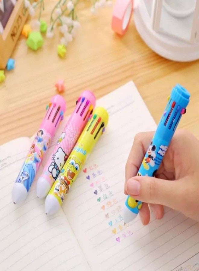 Sloies 10 Colour Ballpoint Pen Set with Favorite Cartoon Character (12) - Image 3