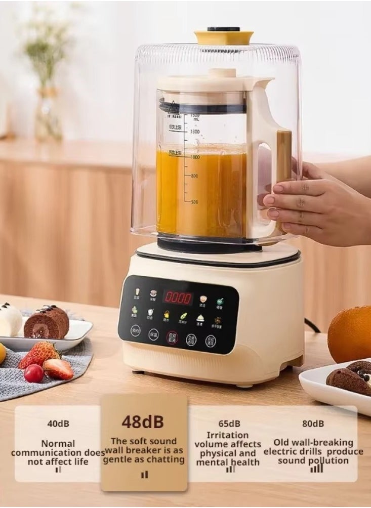 Denx Intelligent Food Blender, Smart Touch Blender 600W 1.5L With Soundproof Cover - Image 1