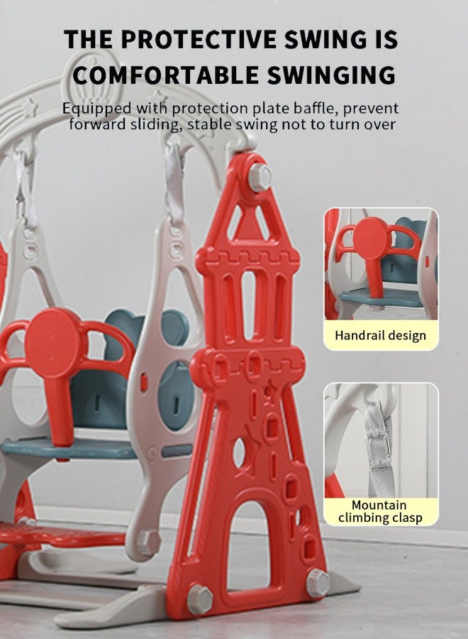 JSAITOYS Castle 3-In-1 Slide Swing Set For Indoor - Image 4