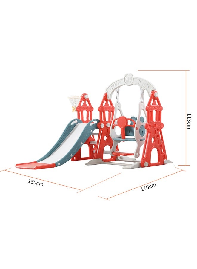 JSAITOYS Castle 3-In-1 Slide Swing Set For Indoor - Image 5