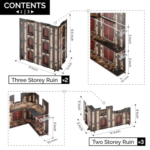 Jucoci Battlezone Creation Kit 9PCS Tabletop Terrain Wargame Terrains Set Compatible with WH40KWhite - Image 5