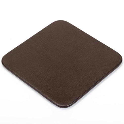 Dacasso Chocolate Brown Leather Square Coaster - Image 1