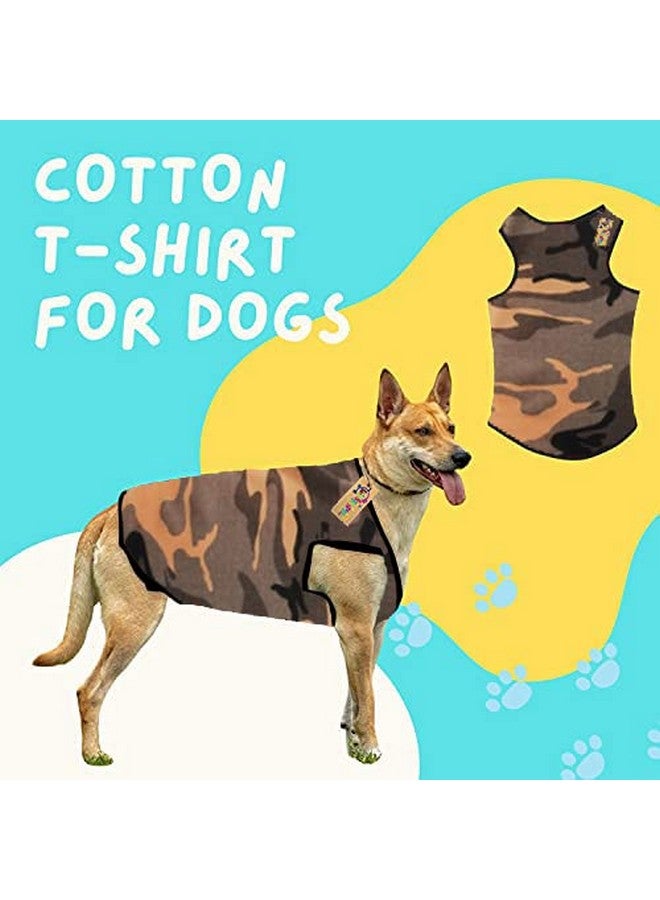 ويستيرن إرا تي شيرت صيفي رائع بدون أكمام من القطن للكلاب/الجراء - ملابس عصرية وجيدة التهوية لحيوانك الأليف (كاكي عسكري) (مقاس كبير - 22 بوصة) - Image 3
