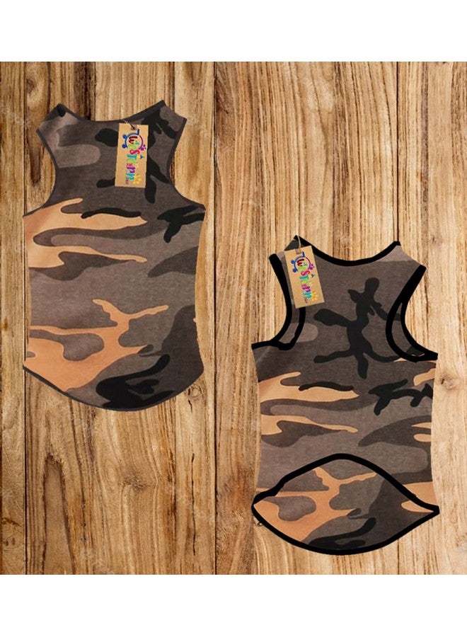 ويستيرن إرا تي شيرت صيفي رائع بدون أكمام من القطن للكلاب/الجراء - ملابس عصرية وجيدة التهوية لحيوانك الأليف (كاكي عسكري) (مقاس كبير - 22 بوصة) - Image 4