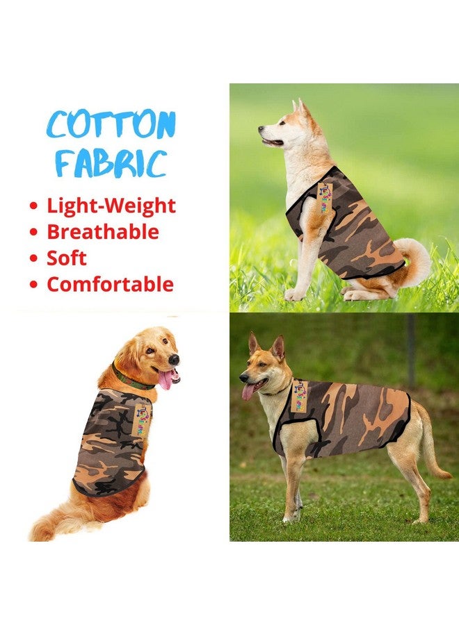 ويستيرن إرا تي شيرت صيفي رائع بدون أكمام من القطن للكلاب/الجراء - ملابس عصرية وجيدة التهوية لحيوانك الأليف (كاكي عسكري) (مقاس كبير - 22 بوصة) - Image 2