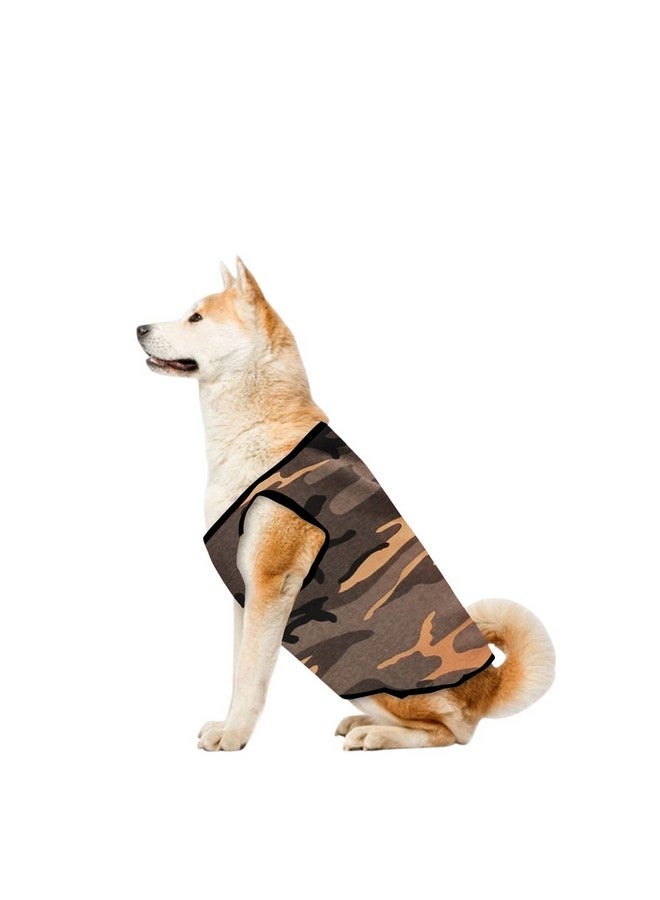 ويستيرن إرا تي شيرت صيفي رائع بدون أكمام من القطن للكلاب/الجراء - ملابس عصرية وجيدة التهوية لحيوانك الأليف (كاكي عسكري) (مقاس كبير - 22 بوصة) - Image 1