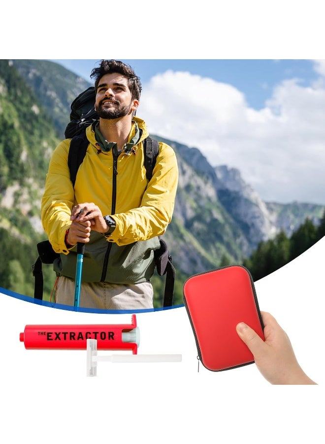 Gvhntk Snake Bite Kit Sting Kit Venom Extractor Suction Pump Emergency Sting Bite Kit First Aid Supplies for Backpacking Camping and Hiking (Red) - Image 5