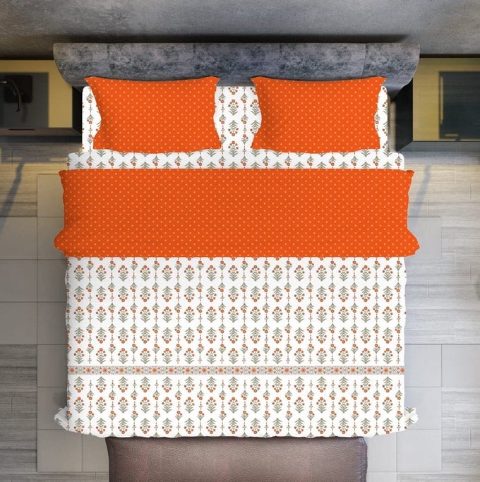 BRAND UMI SUPER SOFT BRUSHED MICROFIBER COTTON KING SIZE BEDSHEET WITH PILLOW COVERS JAIPURI PRINT BEDSHEET SHRINKAGE PACK OF 3 PIECE SET108X108 INCHES OR 274X274 CM
