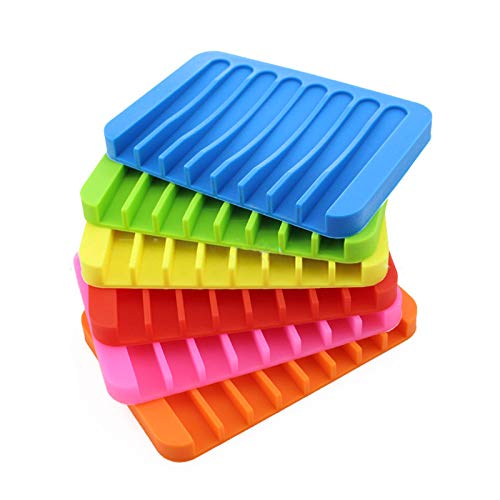 Grizzly® 2 pcs Cute Silicone Soap Dish Bathroom Toilet Plate Soap Holder Tray Water Draining Soap Case - Image 5