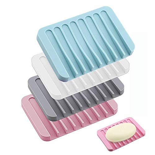 Grizzly® 2 pcs Cute Silicone Soap Dish Bathroom Toilet Plate Soap Holder Tray Water Draining Soap Case - Image 4