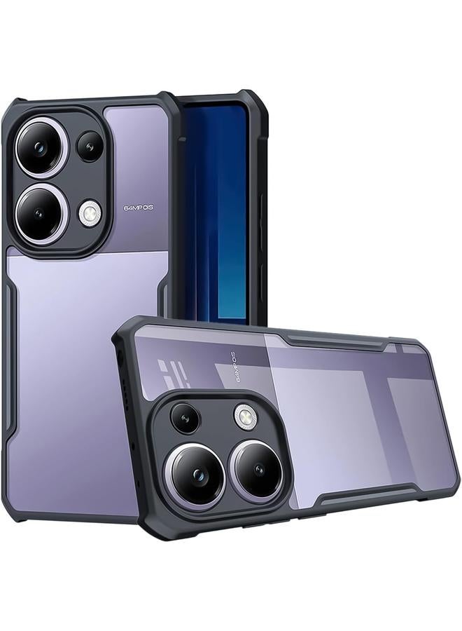 erorex For Xiaomi Poco M6 Pro 4G Cover Camera Lens Protection Back Cover Tpu Shockproof Airbags Bumper Mobile Phone Case Slim Fit Anti Yellowing Pc Mixed Material Protective Casing Black Clear - Image 1