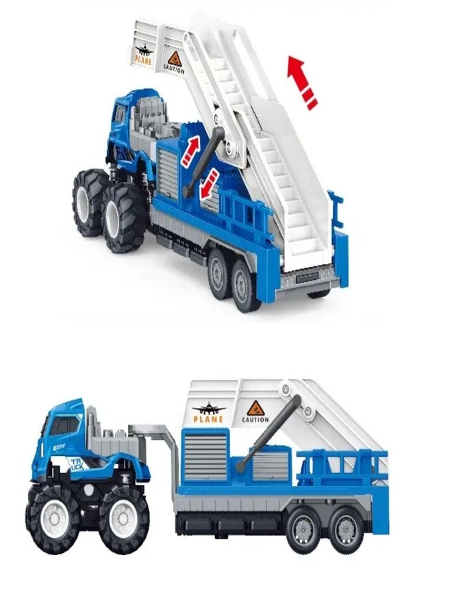 DEOXY Pack of 2 Diecast Alloy Construction Crane and Dumper Transport Truck Toy Set with Frionction Powered Educational Building Toys for Toddlers, Boys & Girls - Image 4