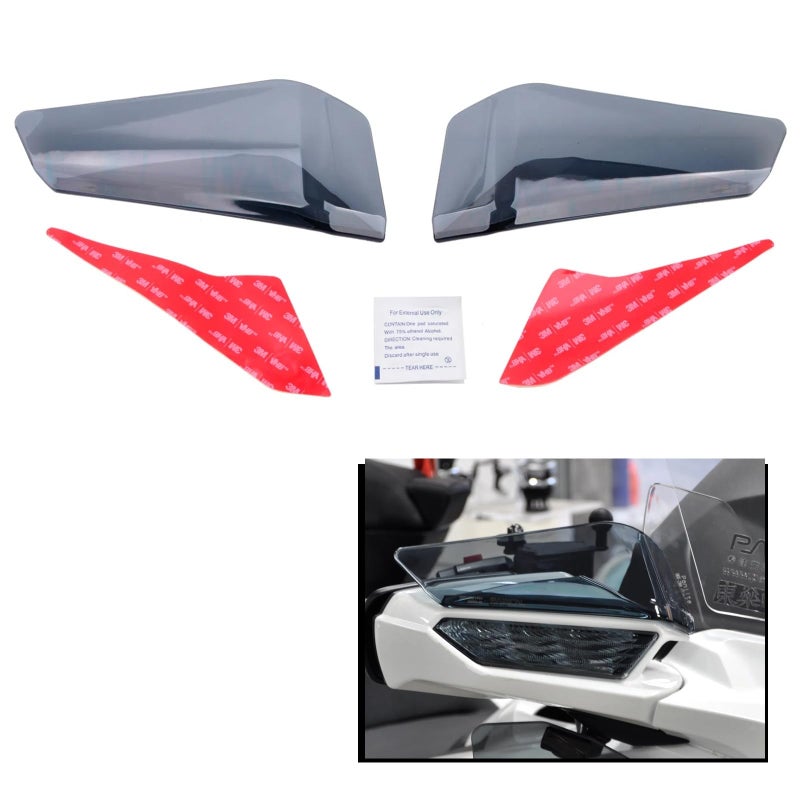 Panical Fairing Wing Windshield For Honda Goldwing GL1800 F6B Above the rearview mirror Air Wind Deflectors Windscreen 20182024 Grey