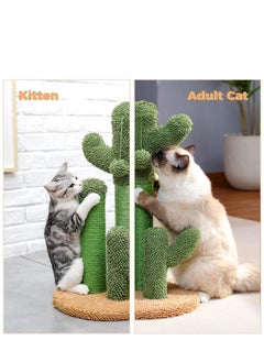 Alissa 58 cm Tall Cat Scratching Post Cactus Cat Scratcher Featuring with 3 Scratching Poles and Interactive Dangling Ball -Medium 23 Inches  - Image 3