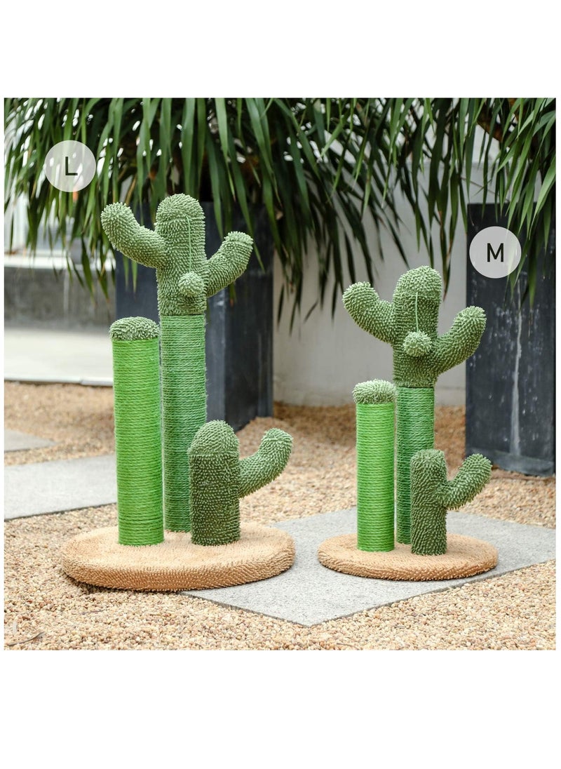 Alissa - 58 cm Tall Cat Scratching Post Cactus Cat Scratcher Featuring with 3 Scratching Poles and Interactive Dangling Ball -Medium 23 Inches - Image 1