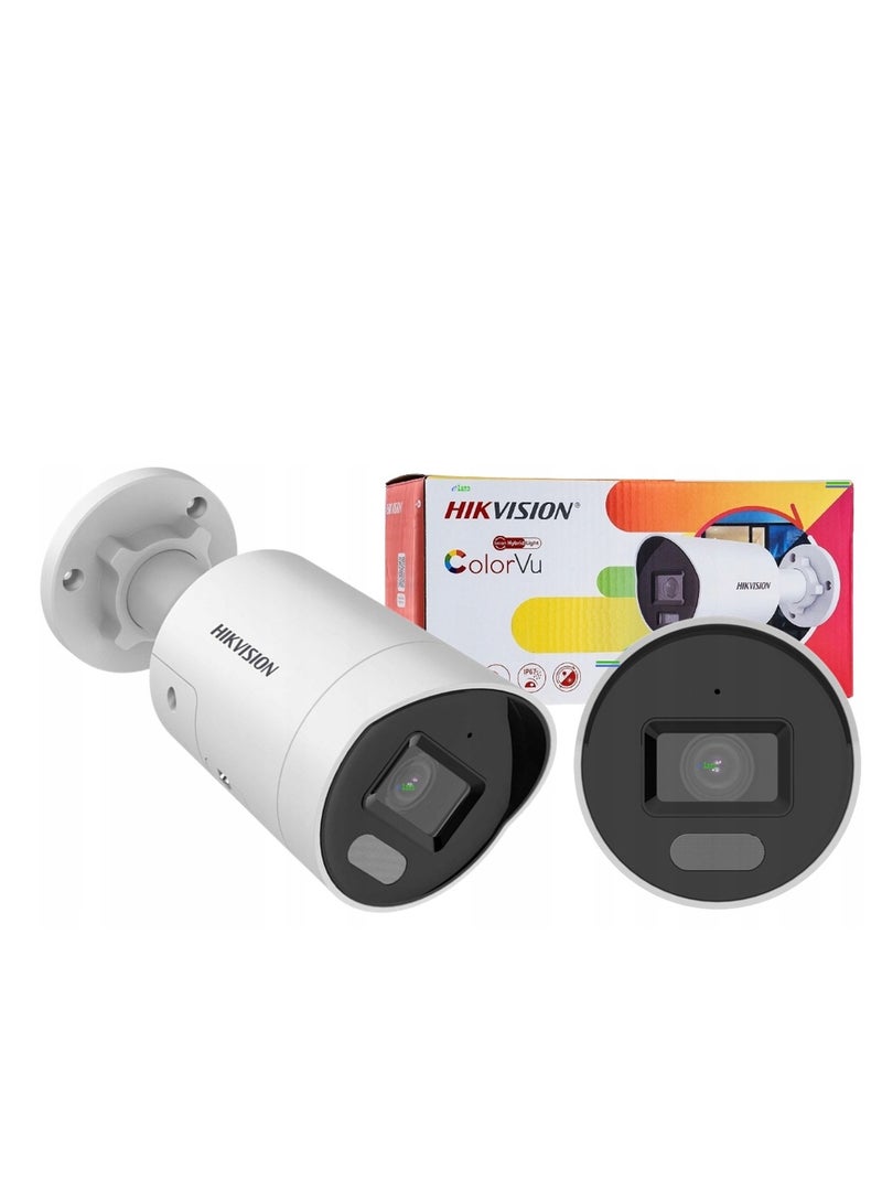 HIKVISION 4MP AcuSense ColorVu Fixed Mini Bullet Network Camera, 2.8mm Fixed Focal Lens, H.265+ Compression, Built In Microphone, 24/7 Colorful Imaging, 40m Light Range, Dust Resistant | DS-2CD2047G2H-LIU - Image 1