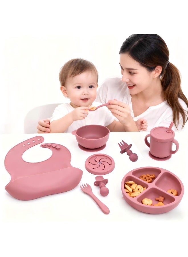 Baby Feeding Set – Baby Utensils 6–12 Months, Suction Plate & Bowl, Cup, Bib & Training Spoons | Food Grade Silicone, Dishwasher Safe Baby Eating Set - Image 1