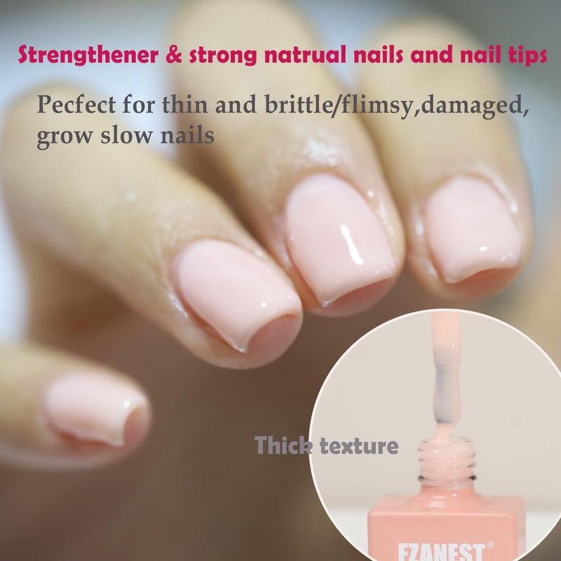 FZANEST Rubber Base Builder Gel Nail 15ml Jelly Natrual Nude Pink Color Gel Polish Nail Strengthener Self-leveling Extension Soak Off UV LED - Image 3