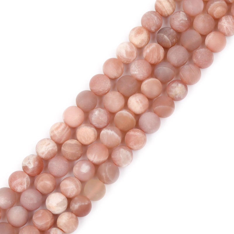 GEMInside Sunstone Gemstone Stone Beads Matte Frosted Round Natural Brown 8mm Crystal Energy Stone Power for Jewelry Making 15