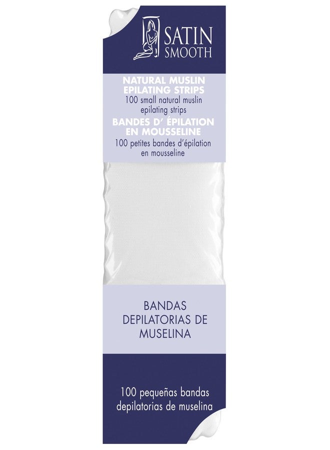 Satin Smooth Non Woven Wax Strips - Small Muslin Epilating Wax Strips for Hair Removal, Waxing Strip for Face, Body & Bikini, 100 ct
