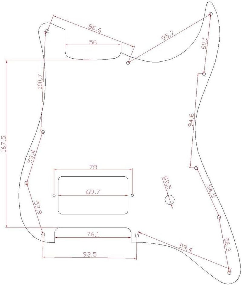 KAISH 11 Hole ST/Strat Style One Humbucker Guitar Pickguard Scratch Plate for Delonge Stratocaster/Strat Vintage Tortoise - Image 2