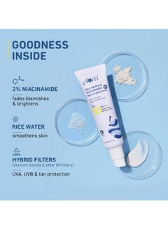 Plum 2% Niacinamide & Rice Water Sunscreen SPF 50 PA+++ | for Oily, Dry & Combination Skin | UVA/UVB Protection | Reduces Tan & Brightens Skin | No White Cast & Non-Sticky | for Women & Men | 50g  - Image 5