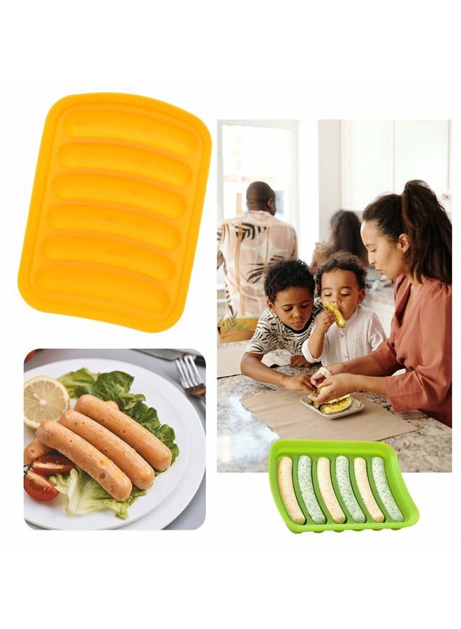 Kare Kind 2x Silicone Sausage Molds - Non-Stick Flexible Hotdog Maker - 6-Cavity Baking Cooking Steaming Container - DIY Homemade Sausages - Includes 2x Silicone Mini Brushes and 20x Pastry Bags - Image 5