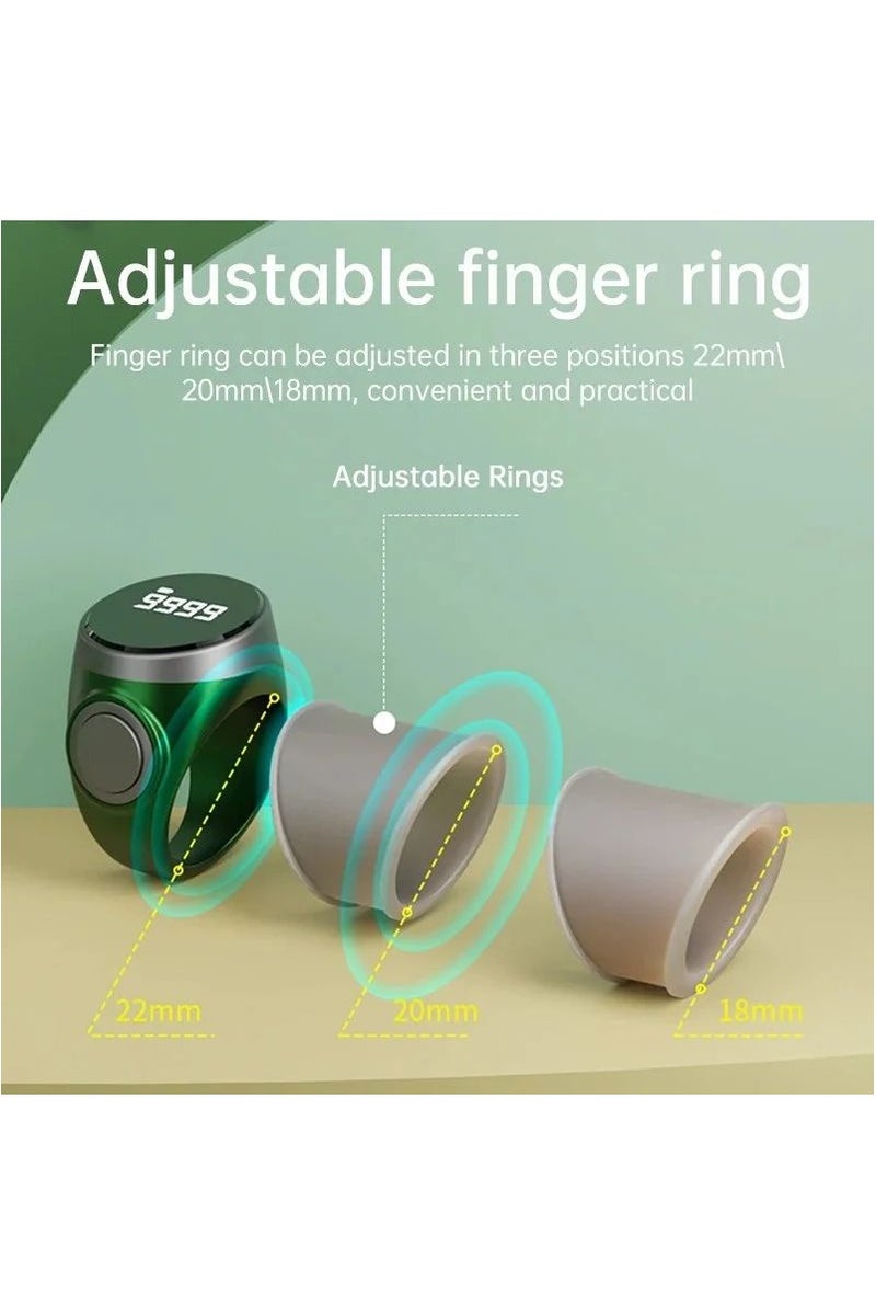Intelligent Press Counter, Three Level Adjustment, OLED Display Screen, Intelligent Ring Reading 4-digit Finger Counter - Image 3