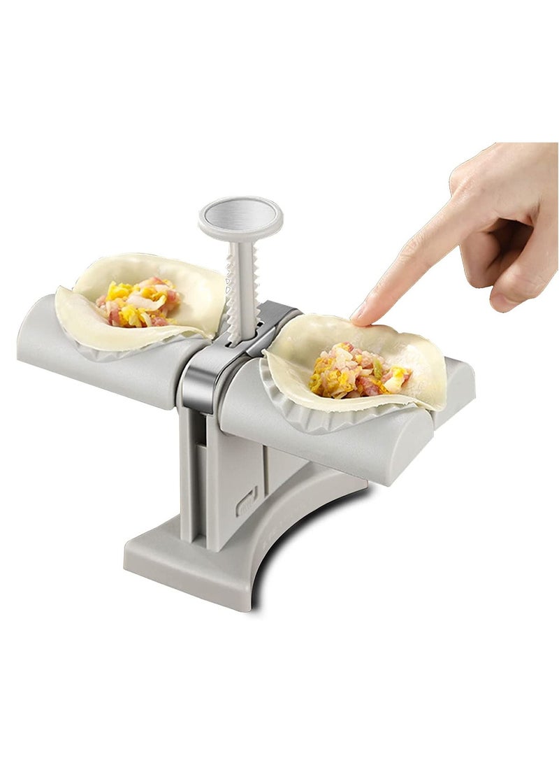 DubaiGallery Dumpling Maker,Household Double Head Automatic Dumpling Maker Mould,Ravioli Press Mold,Make Dumplings Empanadas Quickly,Stainless Steel Dumpling Maker for Home,Restaurant - Image 4
