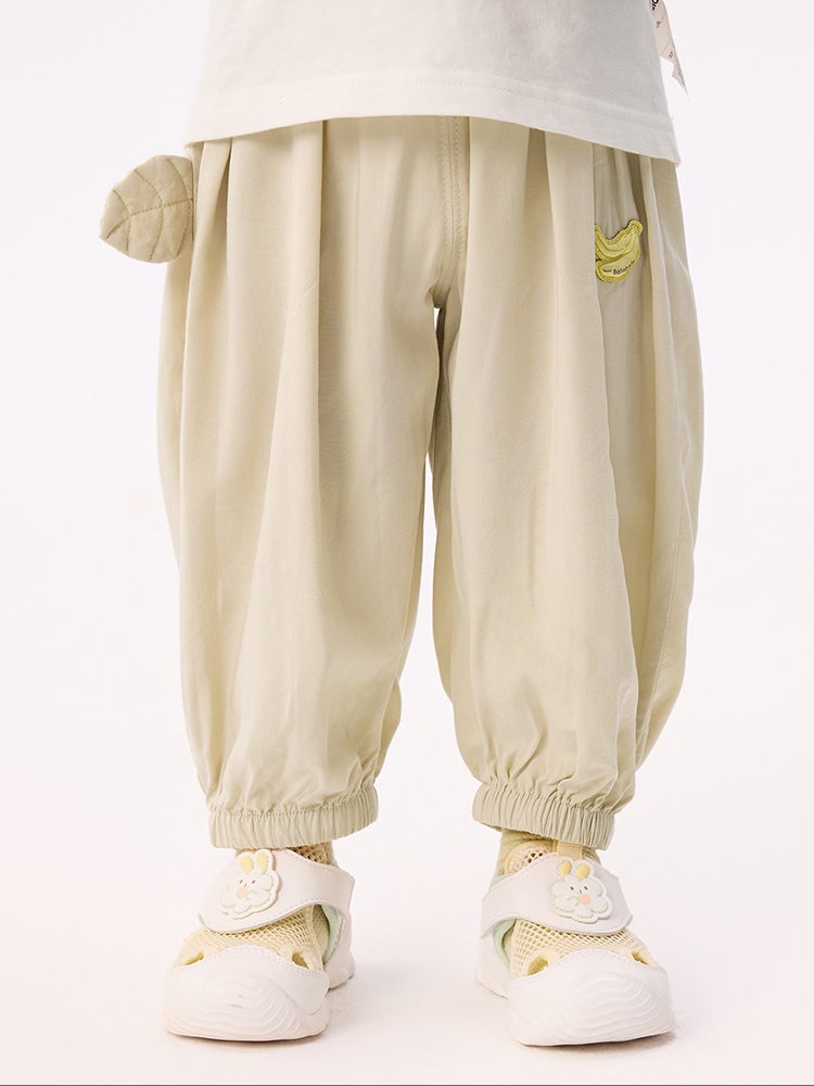 بالابالا بنطلون واسع بخصر مطاطي وتفاصيل مبطنة للجنسين - Image 1