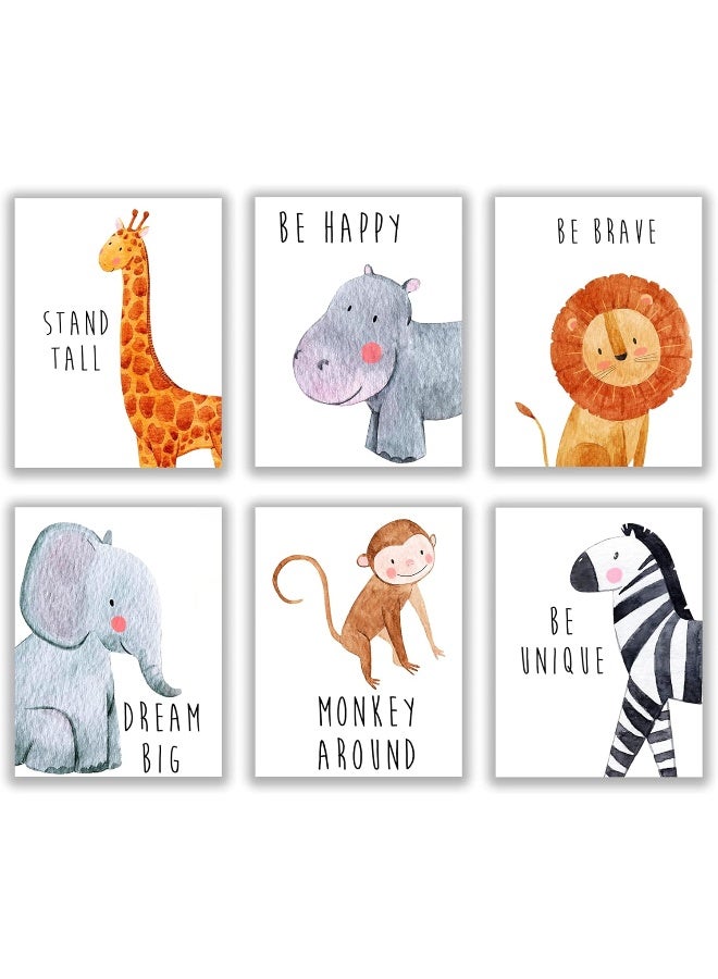 Throwback Traits Nursery Wall Decor, Baby Wall Decor, Safari Nursery Wall Decor, Nursery Wall Art, Baby Decor, Safari Nursery, Jungle Nursery Decor, Baby Animal Pictures for Nursery, Nursery Art Set of 6 8x10in. - Image 1