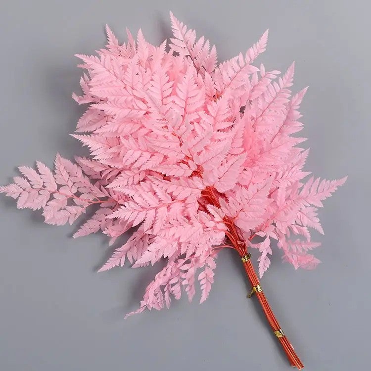 Bluejw Colorful Preserved Real Ming Fern Dried Flower Bouquet with Arachniodes Leaves – Natural Dried Plants for Wedding Decor, Long-Lasting Botanical Arrangement - Image 1