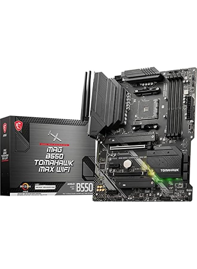 Arabest MSI MAG B550 Tomahawk MAX WiFi Gaming Motherboard for AMD Ryzen 5000 Series CPUs, AM4 Socket, DDR4 RAM, PCIe 4.0 Support, 6Gb/s SATA, M.2 Slot, USB 3.2 Gen 2 Ports, HDMI/DP Outputs, Wi-Fi 6E and Blu  - Image 1