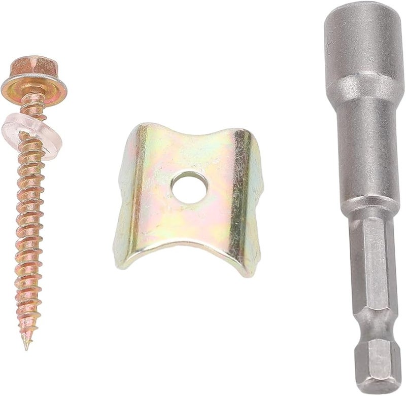 مسامير سياج الأسلاك الفولاذية المطلية بالزنك الثقيل 100 قطعة مسامير سياج للخشب قابلة لإعادة الاستخدام تركيب سريع - Image 4