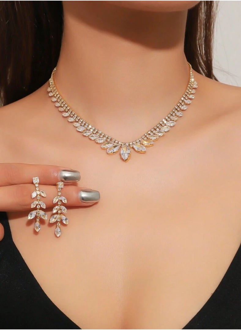 JewelryPalace Amazing Trendy Women's Zirconia Necklace And Earrings Jewellery Set  - Image 1