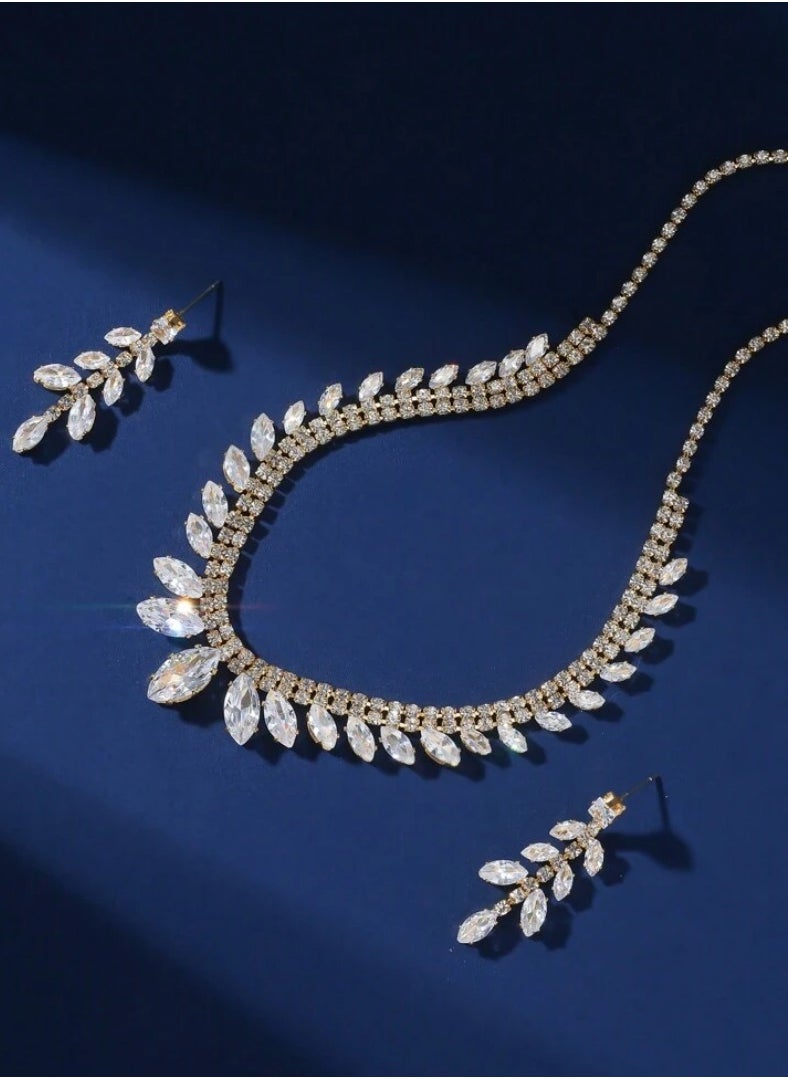 JewelryPalace Amazing Trendy Women's Zirconia Necklace And Earrings Jewellery Set  - Image 3
