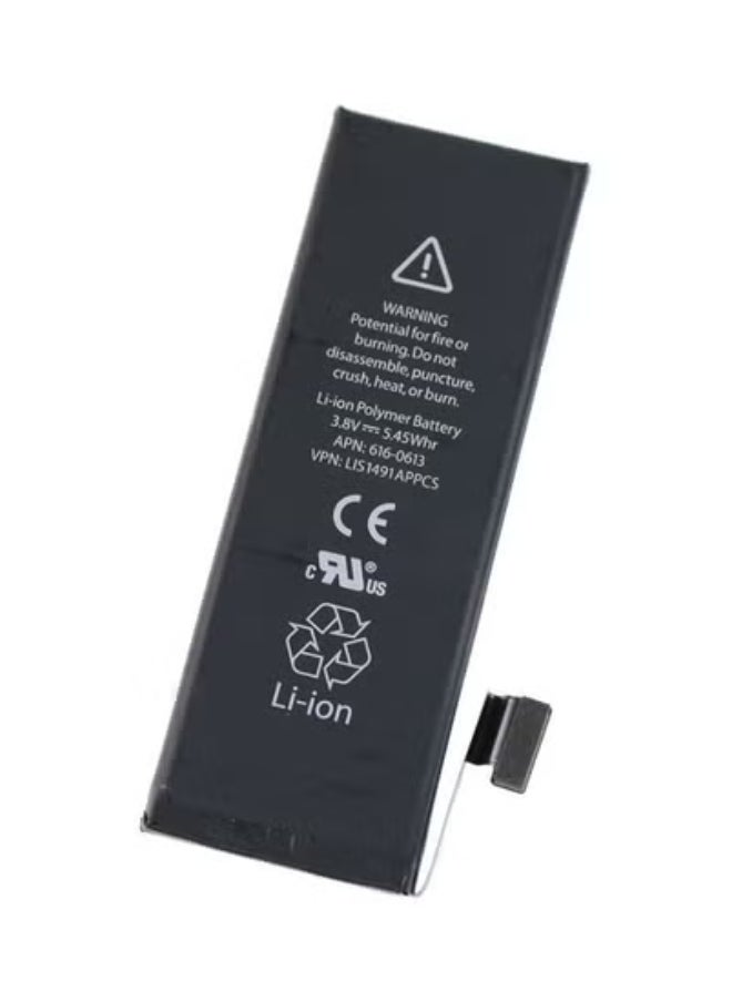 Replacement Battery for Apple iPhone 5 (Black) | High-Capacity Li-ion Internal Battery with Flex Cable | Rechargeable Mobile Phone Battery for iPhone 5 | Long-Lasting Backup Power | Easy Installation | Improved Performance & Battery Life