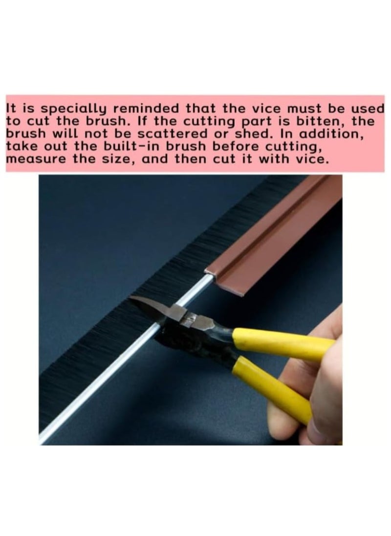 Generic - 1 Meter Door Brush Strip – Weatherproof Door Sweep with Nylon Bristles for Dust and Insect Protection, Easy to Install, Self-Adhesive Design, Ideal for Home, Office, and Garage Doors, Durable and Effective - Image 1
