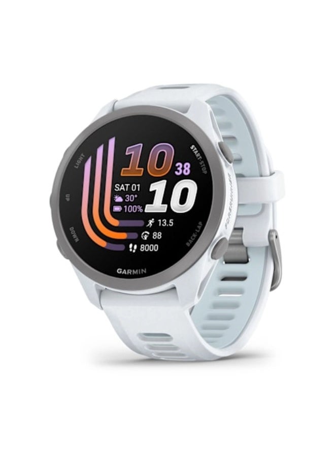 GARMIN Forerunner 170 - 43mm - Whitestone/Cloud Blue - Up to 10 Days of Battery Life - 1.2” AMOLED Display , Chemically-strengthened glass, Heart Rate Monitor, All day stress monitor, Gps tracking, Tap to Pay, iOS and Android compatible Whitestone/Cloud Blue - Image 1