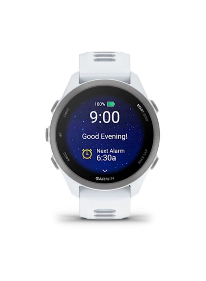 GARMIN Forerunner 170 - 43mm - Whitestone/Cloud Blue - Up to 10 Days of Battery Life - 1.2” AMOLED Display , Chemically-strengthened glass, Heart Rate Monitor, All day stress monitor, Gps tracking, Tap to Pay, iOS and Android compatible Whitestone/Cloud Blue - Image 2