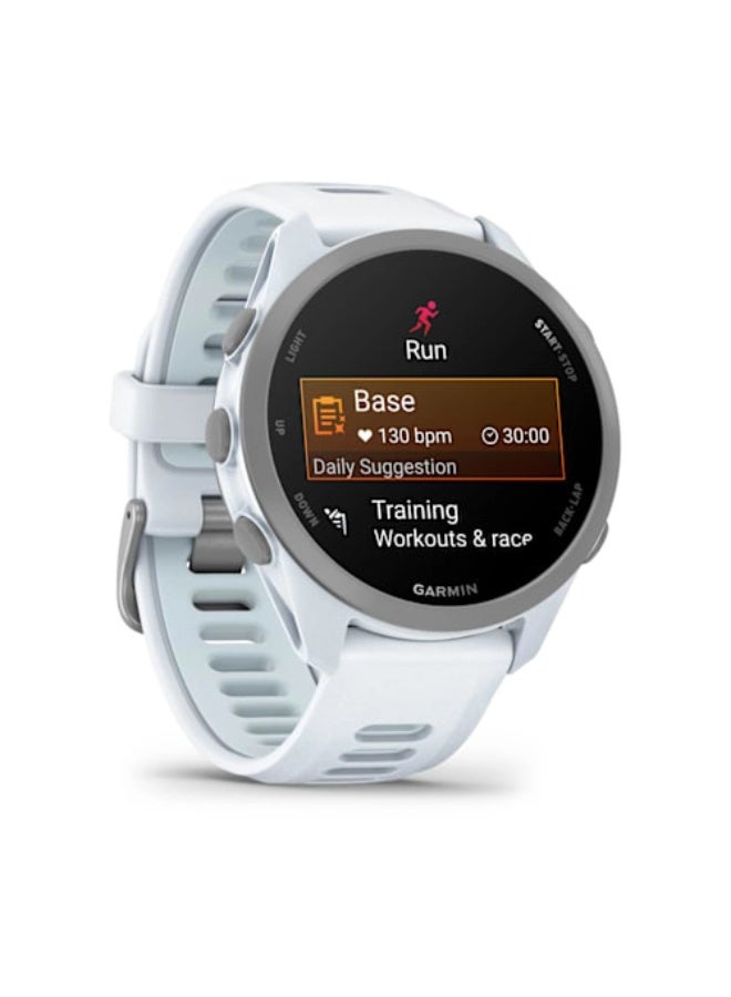 GARMIN Forerunner 170 - 43mm - Whitestone/Cloud Blue - Up to 10 Days of Battery Life - 1.2” AMOLED Display , Chemically-strengthened glass, Heart Rate Monitor, All day stress monitor, Gps tracking, Tap to Pay, iOS and Android compatible Whitestone/Cloud Blue - Image 3