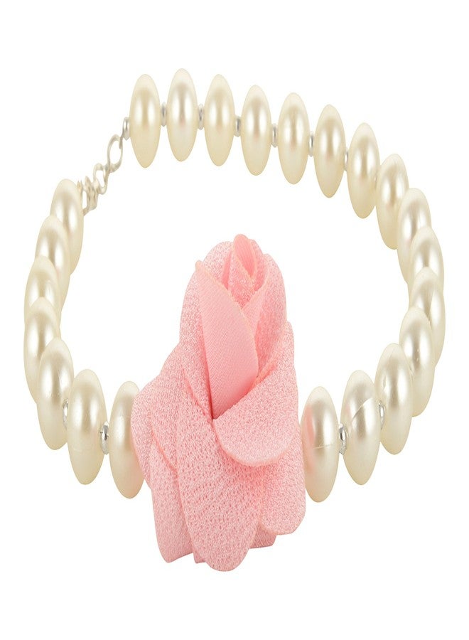 FUNKRAFTS 1 Pair Girls Pearl Necklace & Bracelet Set Acrylic Pearl Beads Jewelry Set for Girls Kids Pink - Image 5