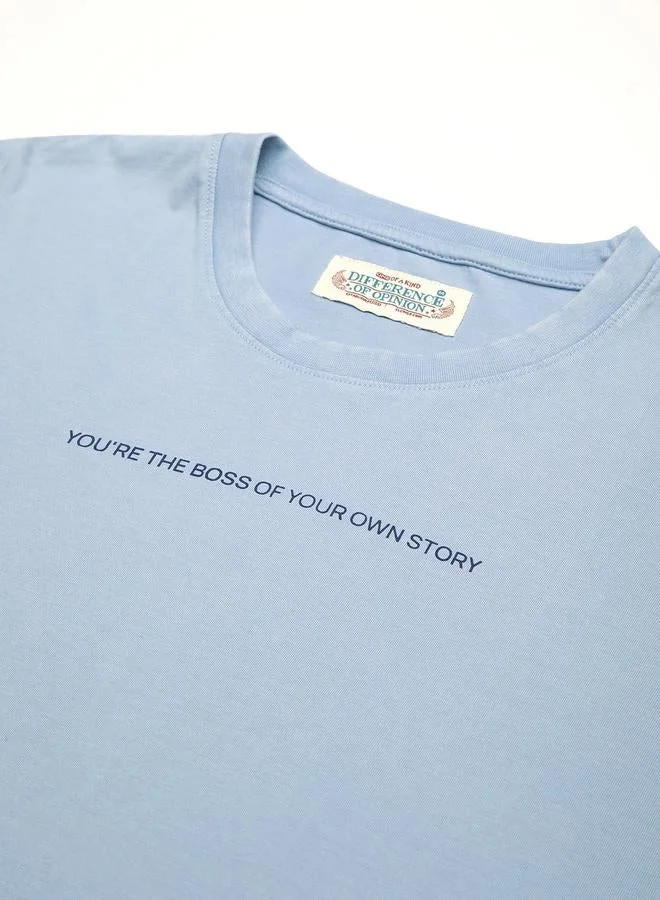 Difference of Opinion Men Oversized Acid Wash Printed T-Shirt