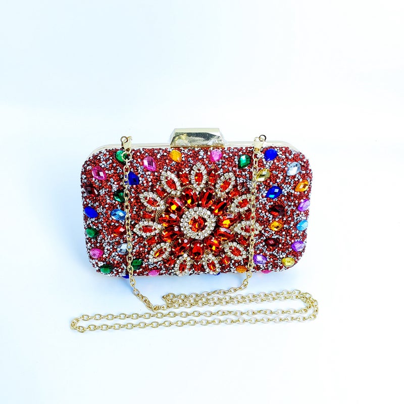 Factory Sparkling Rhinestone Ladies Evening Bag Wedding Banquet Celebration Yuanyuan Bag Cross-Body Dual-Use - Image 1