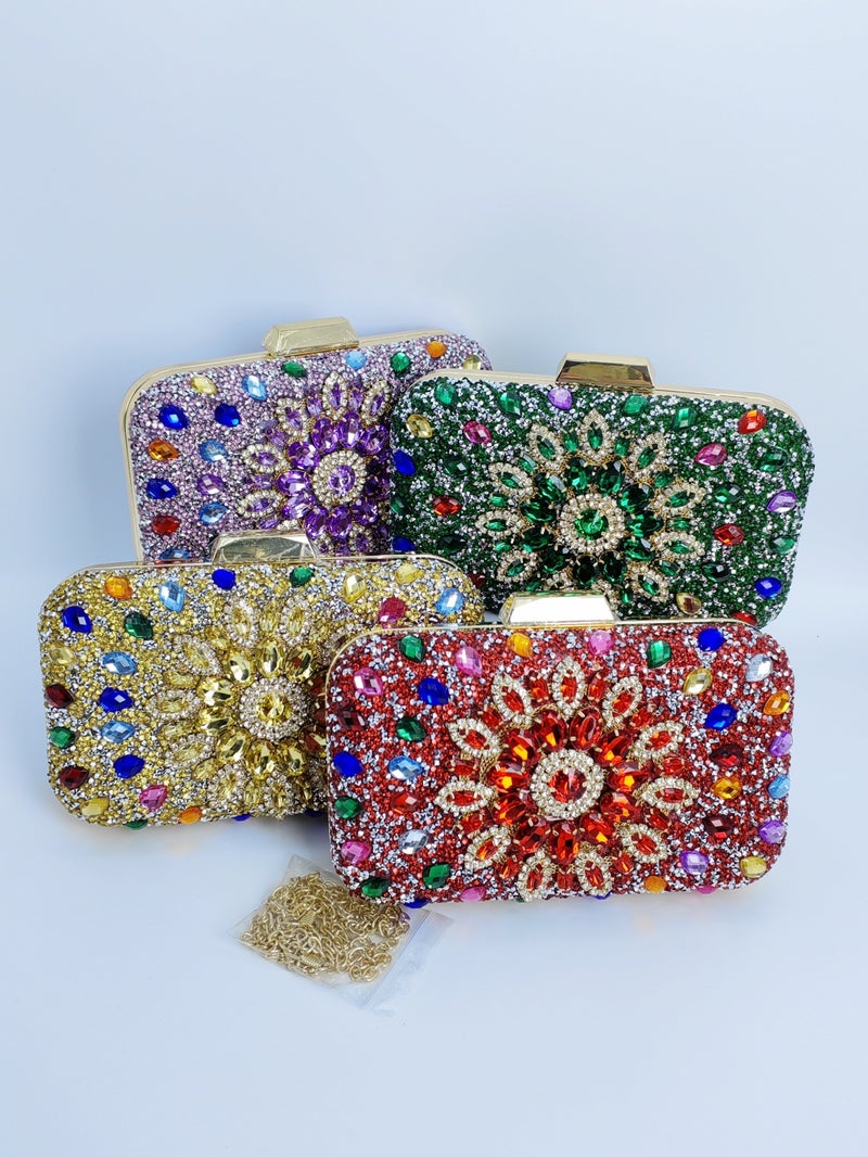 Factory Sparkling Rhinestone Ladies Evening Bag Wedding Banquet Celebration Yuanyuan Bag Cross-Body Dual-Use - Image 2