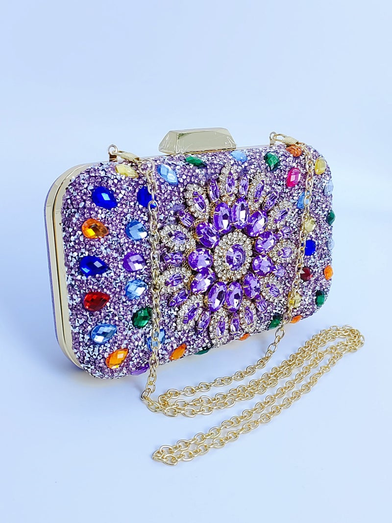 Factory Sparkling Rhinestone Ladies Evening Bag Wedding Banquet Celebration Yuanyuan Bag Cross-Body Dual-Use - Image 4