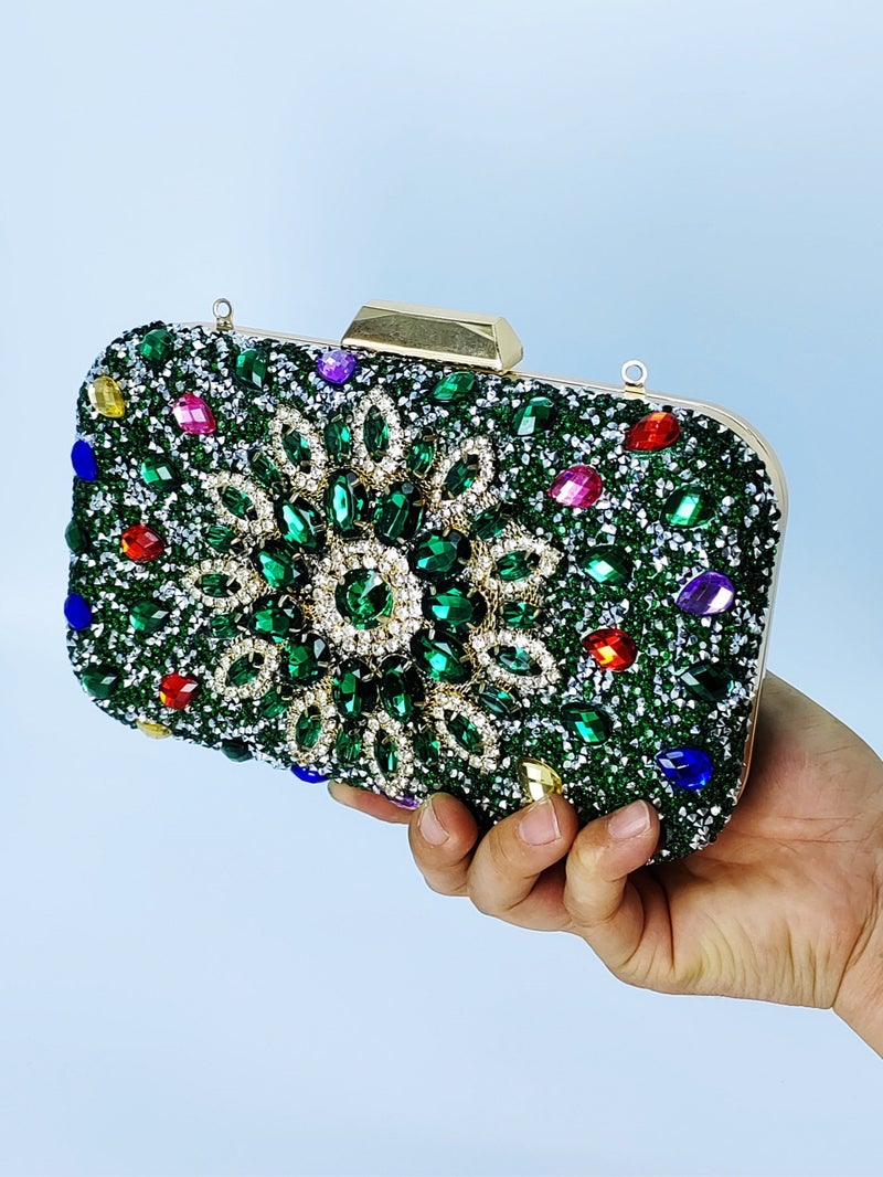 Factory Sparkling Rhinestone Ladies Evening Bag Wedding Banquet Celebration Yuanyuan Bag Cross-Body Dual-Use - Image 3