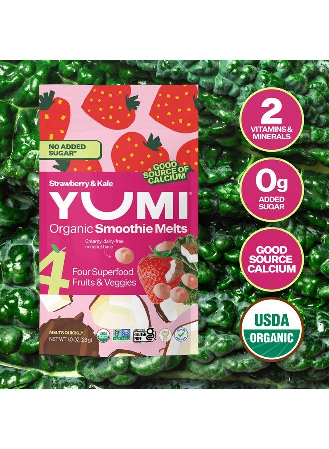 Yumi Organic Smoothie Melts (6 ct. Strawberry Kale), Toddler and Kids Snacks, Gluten-Free, No Added Sugar, 4 Real Fruits and Vegetables, Healthy Snack, School Safe for Kids Lunch Boxes (Strawberry Kale) - Image 3