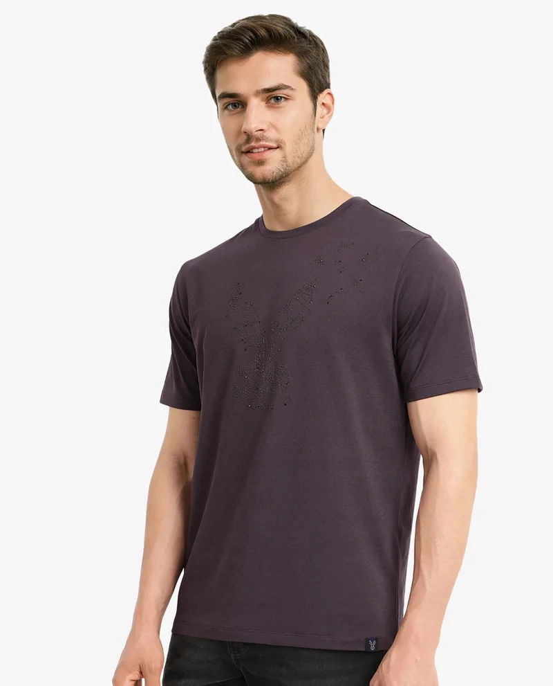 Rare Rabbit Men's Graphic Print Logo T-Shirt