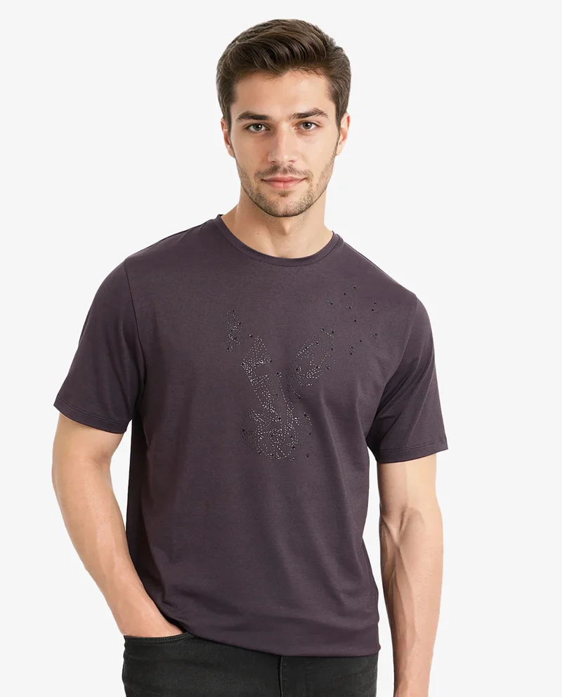 Rare Rabbit Men's Graphic Print Logo T-Shirt